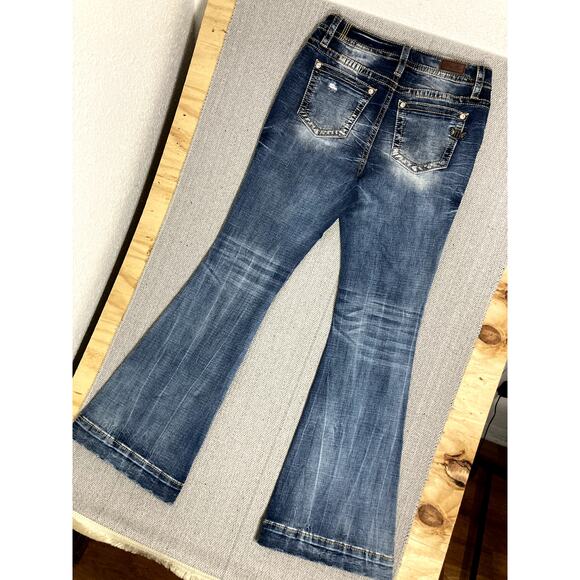 Miss Me Los Angeles Heaven Jeans Women 30 31X34 Blue High Rise Flare Distressed - Picture 7 of 13